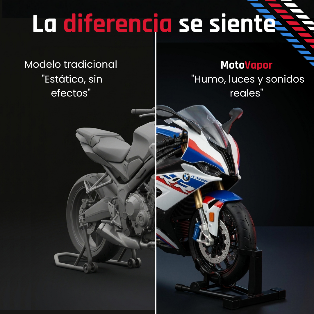 Moto Deportiva 1:9 con Humo Real y Luces LED