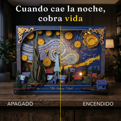 Cuadro 3D de Madera con Luces LED