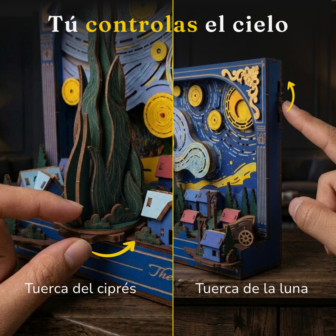 Cuadro 3D de Madera con Luces LED