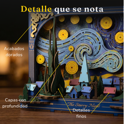 Cuadro 3D de Madera con Luces LED